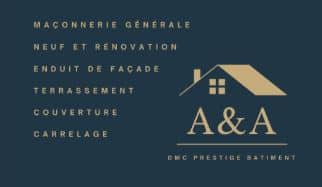 Services A&A DMC Prestige Bâtiment : Maçonnerie, Neuf/Rénovation, Enduit façade, Terrassement, Couverture, Carrelage.